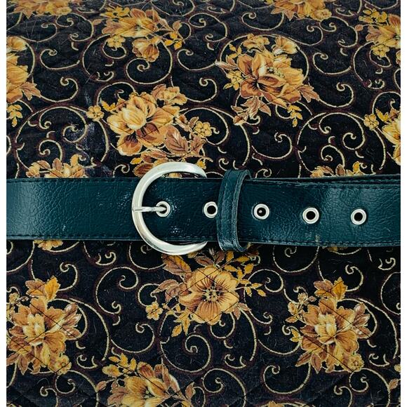 Black Faux Leather Belt 36 Inches Unisex Silver Buckle Eyelet Holes Imperfect - Picture 8 of 8